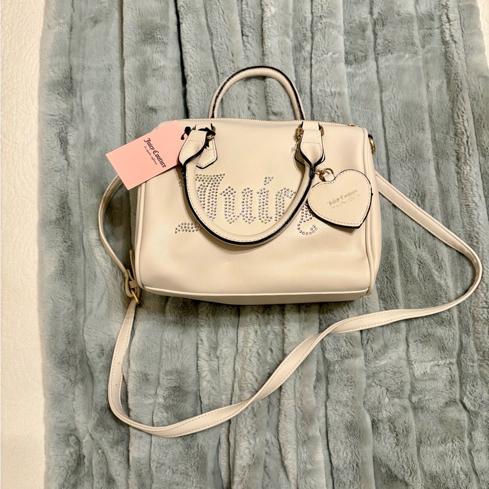 Juicy Couture Cream Satchel with Embossed Logo - Picture 2 of 5